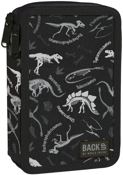 BackUp DW - Black Dinosaurs, necesar cu 2 fermoare