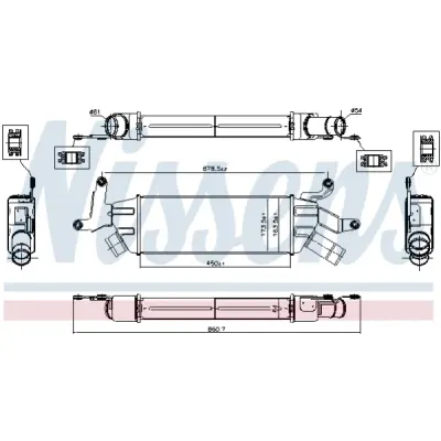 Intercooler, compresor NISSENS 96086