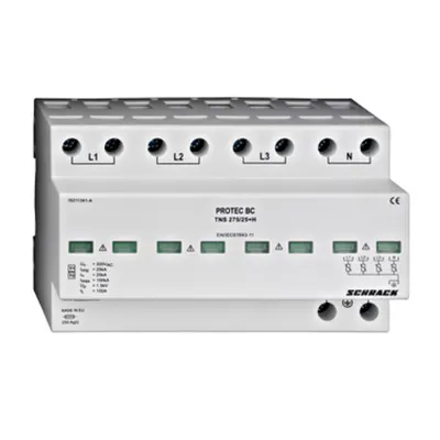 Descărcător PROTEC, T1+T2 (B+C), TN-S, Uc= 275Vac/Iimp=25kA