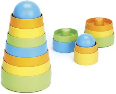 Jucarie de sortat pentru copii Green Toys - Turn, cu 8 piese
