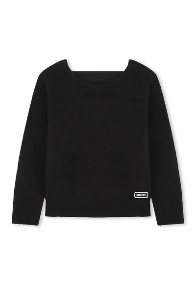 Pulover striat din amestec de lana - Negru