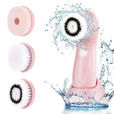 Perie electrica pentru curatare faciala si masaj 3 in 1 Roz