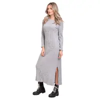 Rochie lunga tricot 22NI008 gri melange, Natalee | marimea L