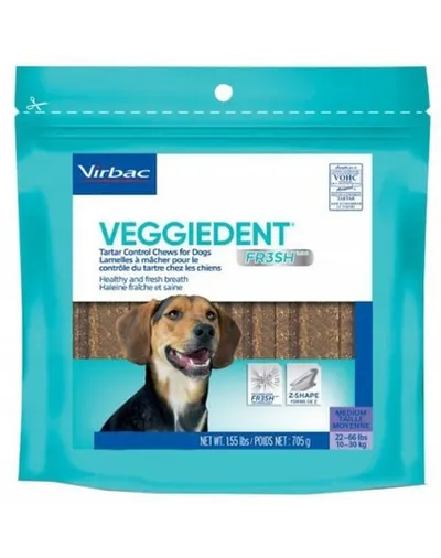 VIRBAC Veggiedent Fresh M (10-30 kg) Recompense caini pentru igiena orala 15 buc.