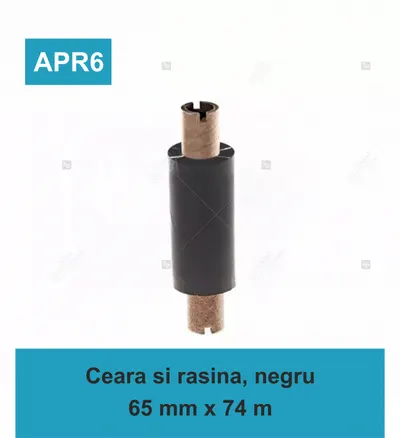Ribon ARMOR Inkanto APR6, ceara si rasina (waxresin), negru, 65mmx74M, OUT