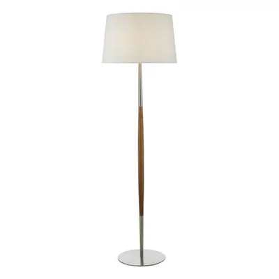 Lampadar de podeaDetroit Floor Lamp Satin Nickel Walnut Detail Base Only