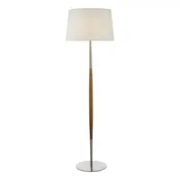 Lampadar de podeaDetroit Floor Lamp Satin Nickel Walnut Detail Base Only