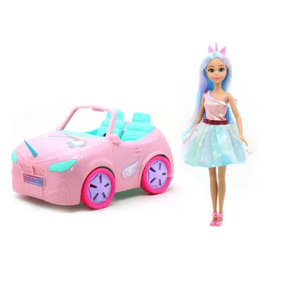 Papusa Dreameez cu masina Unicorn