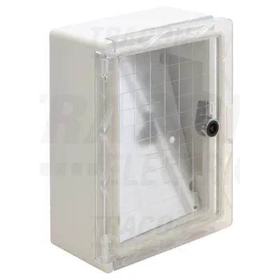 Cutie de distributie din mat. plastic cu usa transparenta TME332513T H×W×D=330×250×130mm, IP65, IK10, 1000V AC/DC, RAL7035