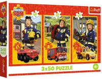 Puzzle pentru copii Trefl din 3 x 50 piese - Pompierul Sam