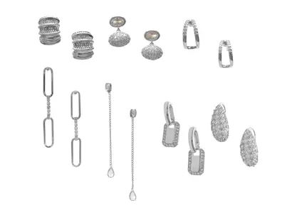 Cercei ALDO argintii, PARTY ESSENTIALS 973, din metal