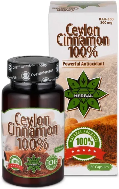 Ceylon Cinnamon 100%, 80 capsule, Cvetita Herbal