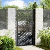 vidaXL Poartă de grădină neagră 100x175 cm, oțel, model cruce
