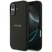 Husa MagSafe pentru Apple iPhone 17, Guess, Grained Gold Ring, Neagra