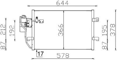 Condensator climatizare (cu uscator) potrivit MERCEDES A (W168), VANEO (414) 1.4-2.1 07.97-07.05