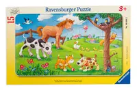 Puzzle Ravensburger din 15 de piese - Prieteni draguti, animalele