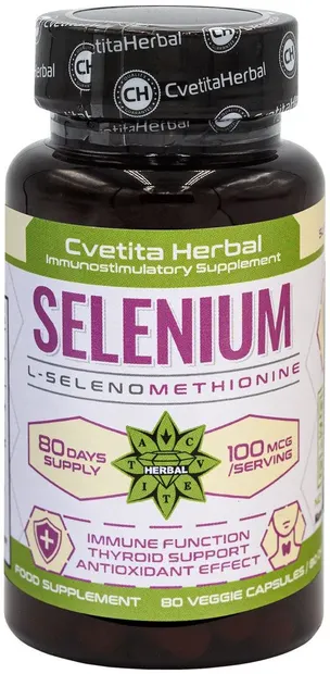 Selenium, 100 mcg, 80 capsule, Cvetita Herbal