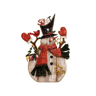 Figurina Om Zapada pentru masa, iluminat LED, lemn, picior sprijin, 55 cm