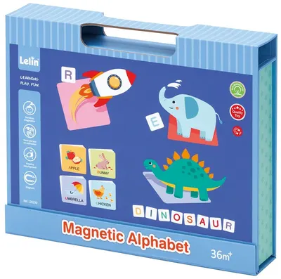 Magnetic Bookcase Lelin - Cu litere, silabe și cuvinte în limba engleză