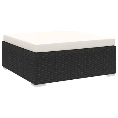 vidaXL Taburet modular, 1 buc., negru, poliratan, cu pernă