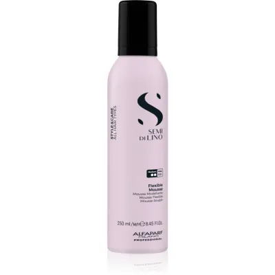 Alfaparf Milano Semi di Lino Style&Care Flexible Mousse spuma pentru fixare naturala si stralucire cu filtru UV 250 ml