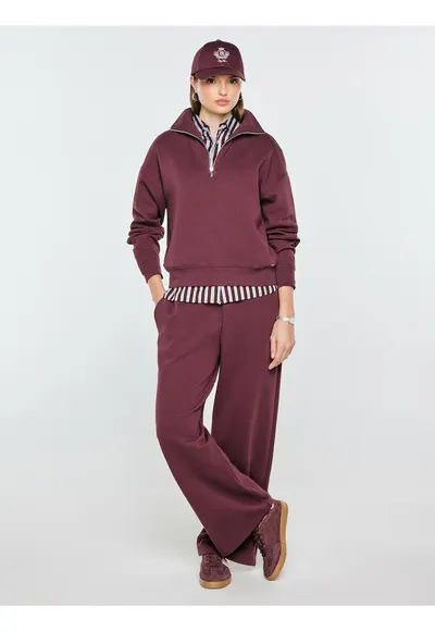 Bluza de trening cu fenta scurta cu fermoar Dariana
