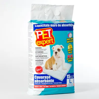 Covorase Absorbante Pet Expert L= 60 X 60 cm - 15 bucati