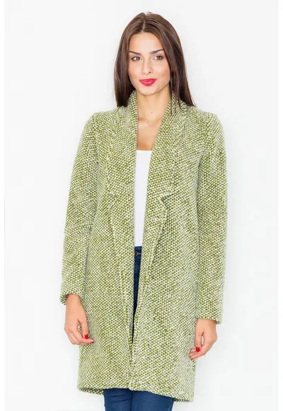 Palton dama M527 - Lana/Acril - Verde
