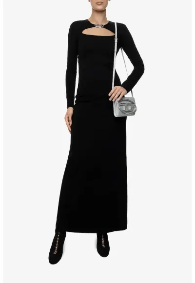Rochie cu detaliu logo metalic Milano - Negru