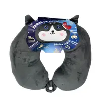 Pernă de călătorie, pentru copii, culoare gri cărbune, model husky, 31x29x8 cm
