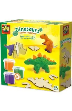 Set creativ plastilina: Dinosaurs Wooden Skeletons