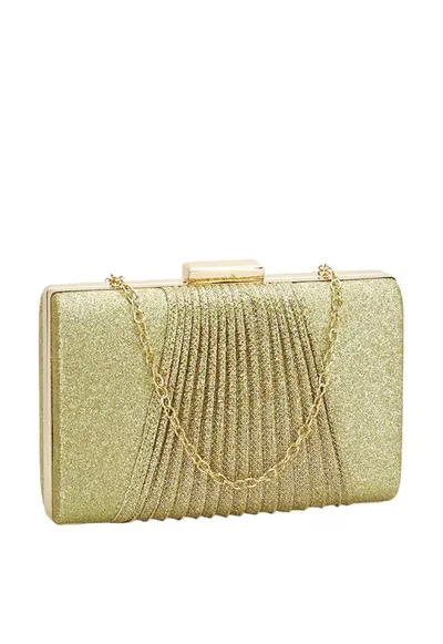 Geanta clutch auriu cu sclipici 1009 05 15749 - Auriu