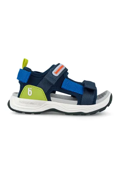 Sandale cu banda dubla velcro - Verde masliniu/Alb optic/Bleumarin