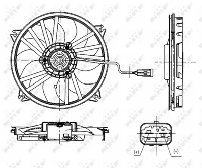 Ventilator radiator potrivit DS DS 4; CITROEN BERLINGO MINIVAN, C4, C4 I, C4 II, C4 III, DS4; FIAT SCUDO; PEUGEOT 307 1.2-2.0D 07.98