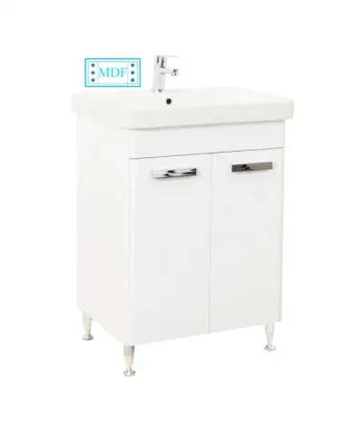 Set Baza front MDF si Lavoar seria 501, 60 cm, alb