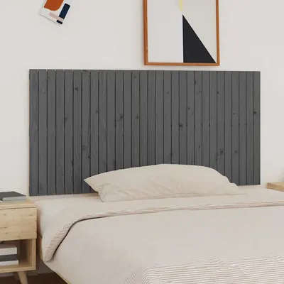 vidaXL Tăblie de pat pentru perete, gri, 185x3x90 cm, lemn masiv pin