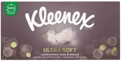 Cutie cu șervețele uscate Kleenex - Ultra Soft, 64 buc