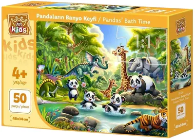 Puzzle pentru copii Art Puzzle din 50 piese XXL - Panda se îmbăiază