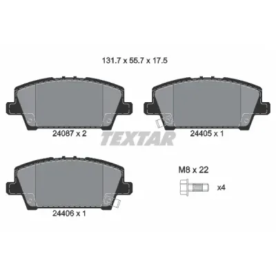 Set placute frana, frana disc TEXTAR 2408701