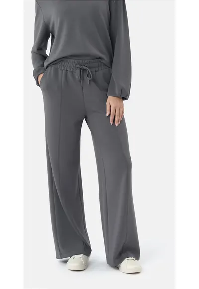 Pantaloni de trening femei cu picior lat - N-Erla - grafit - Gri grafit