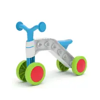 Bicicletă albastră cu 4 roți și fără pedale