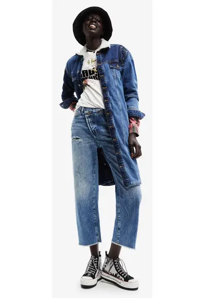 Jacheta lunga din denim