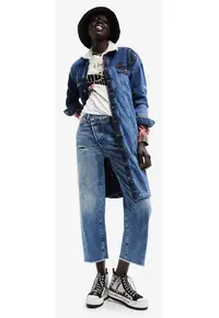 Jacheta lunga din denim