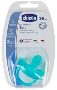 Suzetă Chicco - Physio Soft, silicon, 0-6 luni, pentru băieți, sortiment