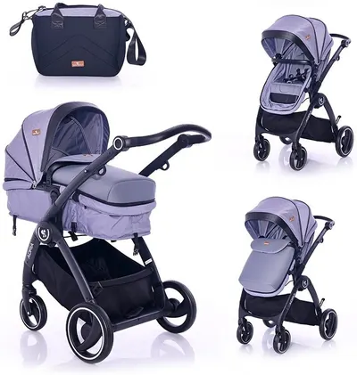 Carucior combinat pentru copii Lorelli - Adria, Grey