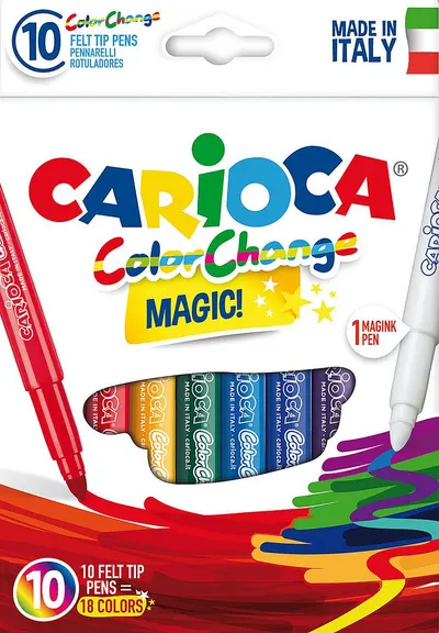Set carioci Carioca Magic - 9 culori + 1 care sterge