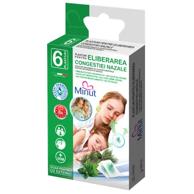 Plasturi pentru eliberarea congestiei nazale X 6 buc, Minut