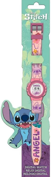 Ceas digital pentru copii Kids Licensing Stitch - Pink Angel
