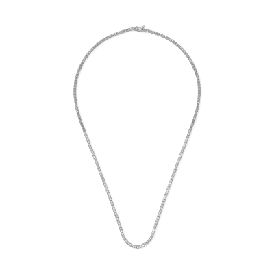 Colier tennis din aur alb cu diamante de 2ct