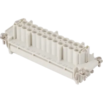 Insert pentru conector Mama - 104X27 - 24P + E 16A 500V / 6kV / 3 - SPRING TERMINAL - GRI